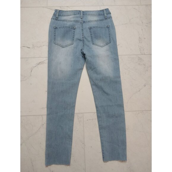 NWT Easel Los Angeles Light Wash Side Stripe Ankle Jeans Sz S - Picture 3 of 11